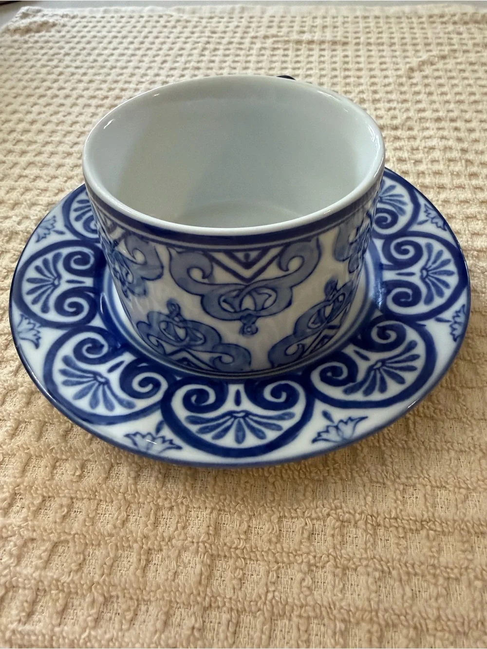Bombay Blue and White Decorative Cup and Saucer
